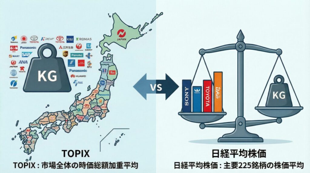 TOPIXと日経平均株価 決定的な違いとは？構成銘柄、算出方法、過去のリターンを比較